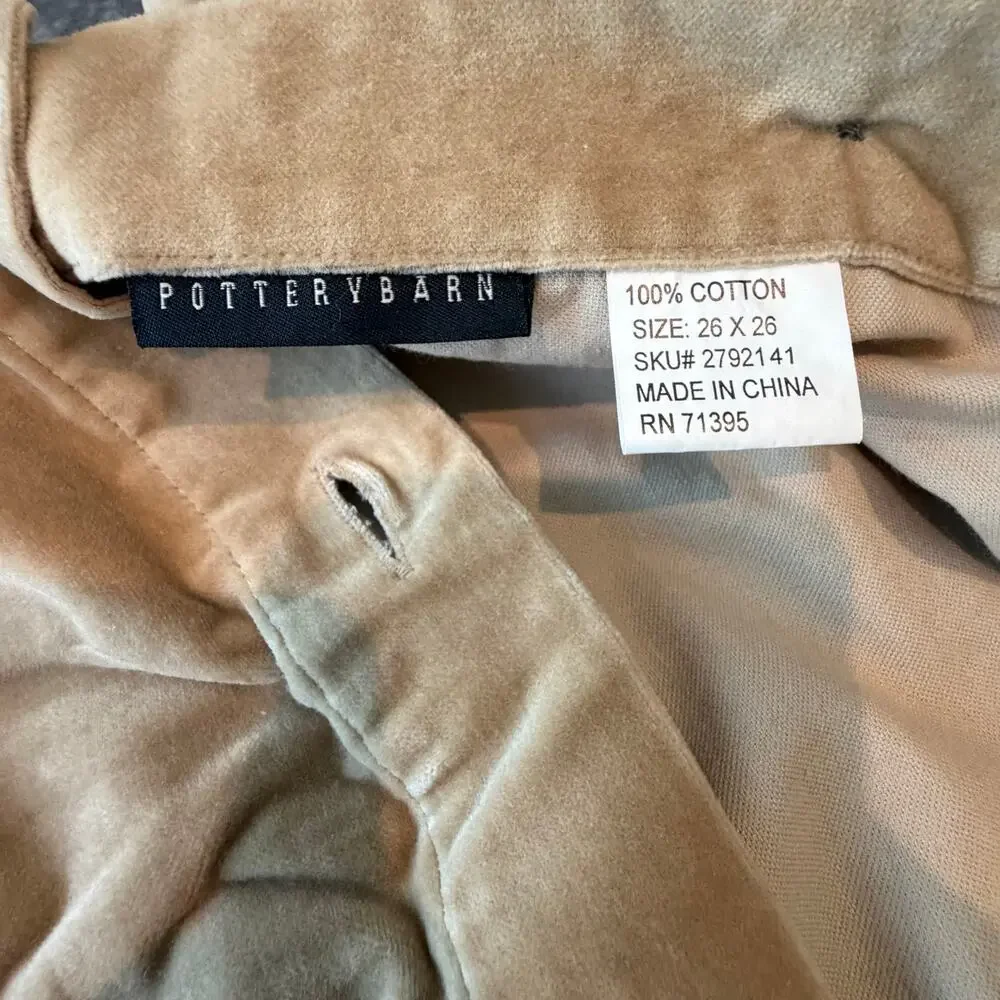 Two Pottery Barn Velvet Pillow Covers 20